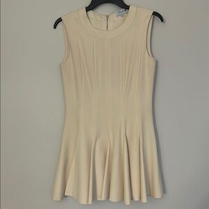 Nasty Gal Cream Pleated Mini Dress